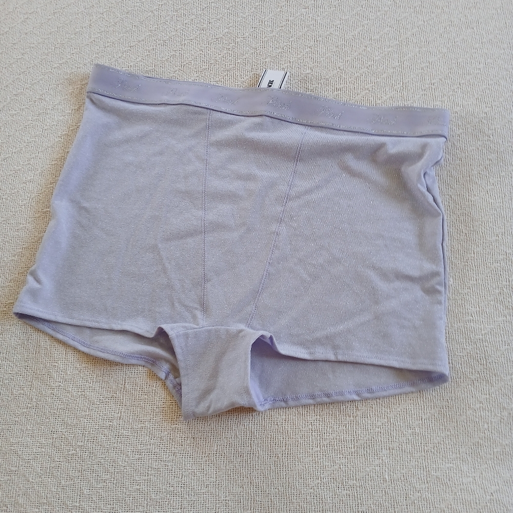 pink victoria's secret y2k shimmer high waist boyshort underwear purple large